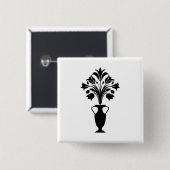 Boho Mid Century Flower Pot 缶バッジ (正面&裏面)