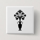 Boho Mid Century Flower Pot 缶バッジ (正面)