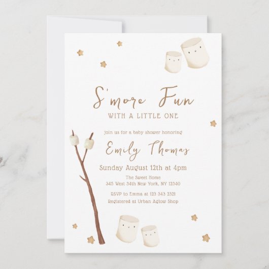 Boho Mimalistのmoreおもしろい星赤ちゃんシャワー 招待状 (正面)