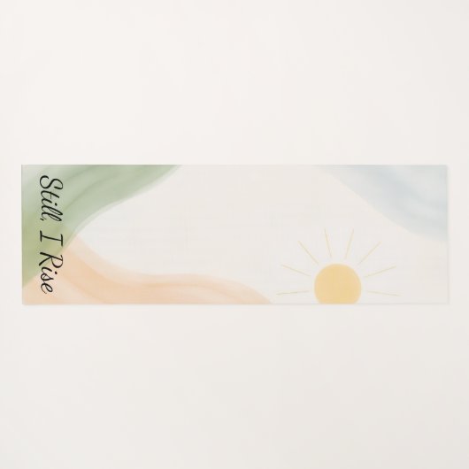 Boho Mindful Calming Minimalist Quote ヨガマット (裏面(横))