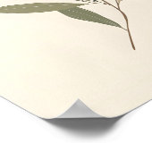 Boho Minimal Botanical Leaf Neutral Green Beige ポスター (角)
