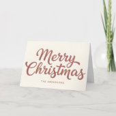 Boho Minimal Script Merry Christmas シーズンカード (正面)