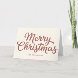 Boho Minimal Script Merry Christmas シーズンカード