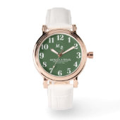 Boho minimal simple Floral Monogram 腕時計 (正面)