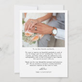 Boho Minimalistの結婚写真サンキューカード 招待状 (裏面)