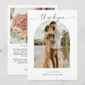 Boho Minimalistの結婚写真サンキューカード 招待状 (正面/裏面)