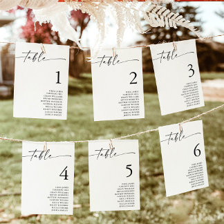 Boho Minimalistの結婚座席表カード 案内状
