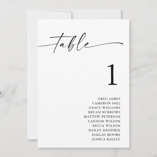 Boho Minimalistの結婚座席表カード 案内状 (正面)