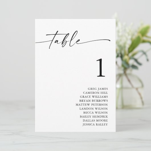 Boho Minimalistの結婚座席表カード 案内状 (スタンド正面)