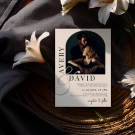 Boho Minimalistモダンの結婚写真アーチ 招待状