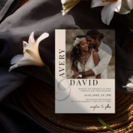 Boho Minimalistモダンの結婚写真アーチ 招待状