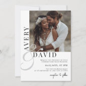 Boho Minimalistモダンの結婚写真アーチ 招待状 (正面)