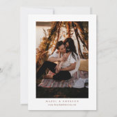 Boho Minimalistモダン Arch Photo日付を保存 招待状 (裏面)