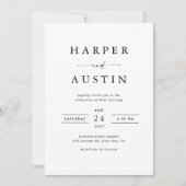 Boho Minimalist写真結婚ズ 招待状 (正面)