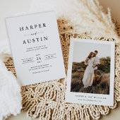 Boho Minimalist写真結婚ズ 招待状