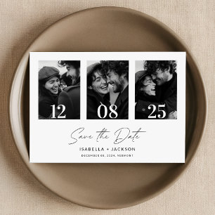 Boho Minimalist写真Save the Date 招待状