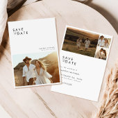 Boho Minimalist写真Save the Date 招待状