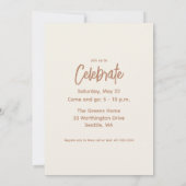 Boho Minimalist卒業写真発表カード 案内状 (裏面)