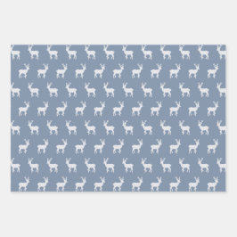 Boho Minimalist Blue Christmas Winter Modern Boys ラッピングペーパーシート