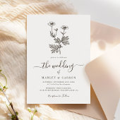 Boho Minimalist Botanicals Wildflower Wedding 招待状