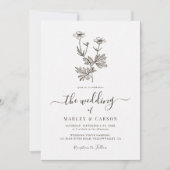 Boho Minimalist Botanicals Wildflower Wedding 招待状 (正面)