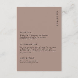 Boho Minimalist Brown Modern Wedding Details エンクロージャーカード