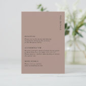 Boho Minimalist Brown Modern Wedding Details エンクロージャーカード (スタンド正面)