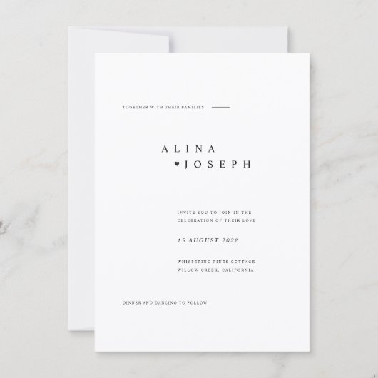 Boho Minimalist Budget Arch Photo Wedding 招待状 (裏面)