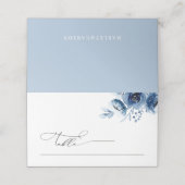 Boho Minimalist Dusty Blue Floral Wedding Table プレイスカード (外部開封)