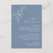 Boho Minimalist Dusty Blue Wedding Details エンクロージャーカード (正面)