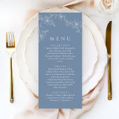 Boho Minimalist Dusty Blue Wedding Dinner メニュー