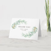 Boho Minimalist Greenery Foliage Wedding Folded サンキューカード (正面)