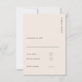 Boho Minimalist Light Beige Modern Simple Wedding 出欠カード (正面)