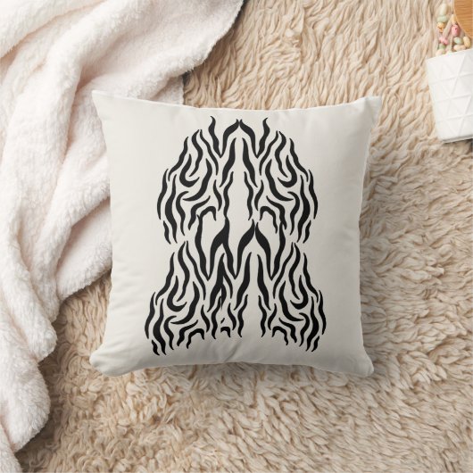 Boho Minimalist Line Art Pillow – 16x16 Modern Dec クッション (ブランケット)