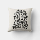 Boho Minimalist Line Art Pillow – 16x16 Modern Dec クッション (裏面)