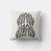 Boho Minimalist Line Art Pillow – 16x16 Modern Dec クッション (正面)