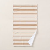 Boho Minimalist Modern Neutral Stripes Beige Tan バスタオルセット (ハンドタオル)