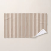 Boho Minimalist Modern Neutral Stripes Taupe バスタオルセット (ハンドタオル)