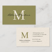 Boho minimalist monogram 名刺 (正面/裏面)