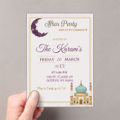Boho  Minimalist Mosque Ramadan Iftar Party  アクリル招待状 (インサイチュ (ポータブル))