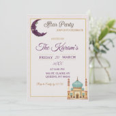 Boho  Minimalist Mosque Ramadan Iftar Party  招待状 (スタンド正面)