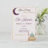 Boho  Minimalist Mosque Ramadan Iftar Party  招待状 (スタンド正面)