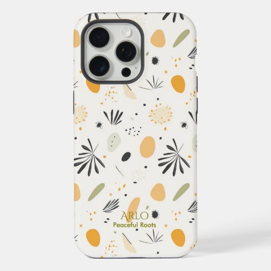 Boho Minimalist Nature Pattern - Abstract Pastel iPhoneケース (裏面)