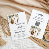 Boho Minimalist Nesting Party Bird Baby Shower 招待状