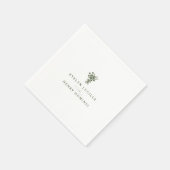 Boho Minimalist Olive Green Wedding Party スタンダードカクテルナプキン (角)