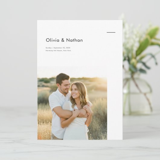 Boho Minimalist Photo Wedding 招待状 (スタンド正面)