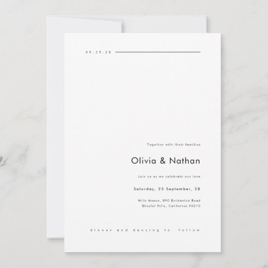 Boho Minimalist Photo Wedding 招待状 (裏面)