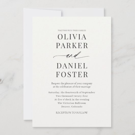 Boho Minimalist Photo Wedding  招待状 (正面)