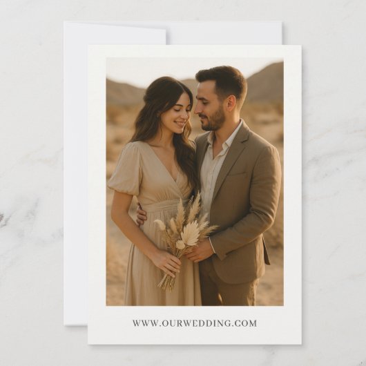 Boho Minimalist Photo Wedding  招待状 (裏面)