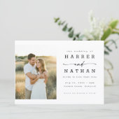 Boho Minimalist QR Code Photo Wedding 招待状 (スタンド正面)